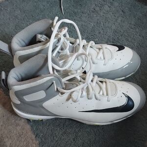 Nike Alpha Huarache White Baseball Cleats 923429-101 Size 8.5 White Gray